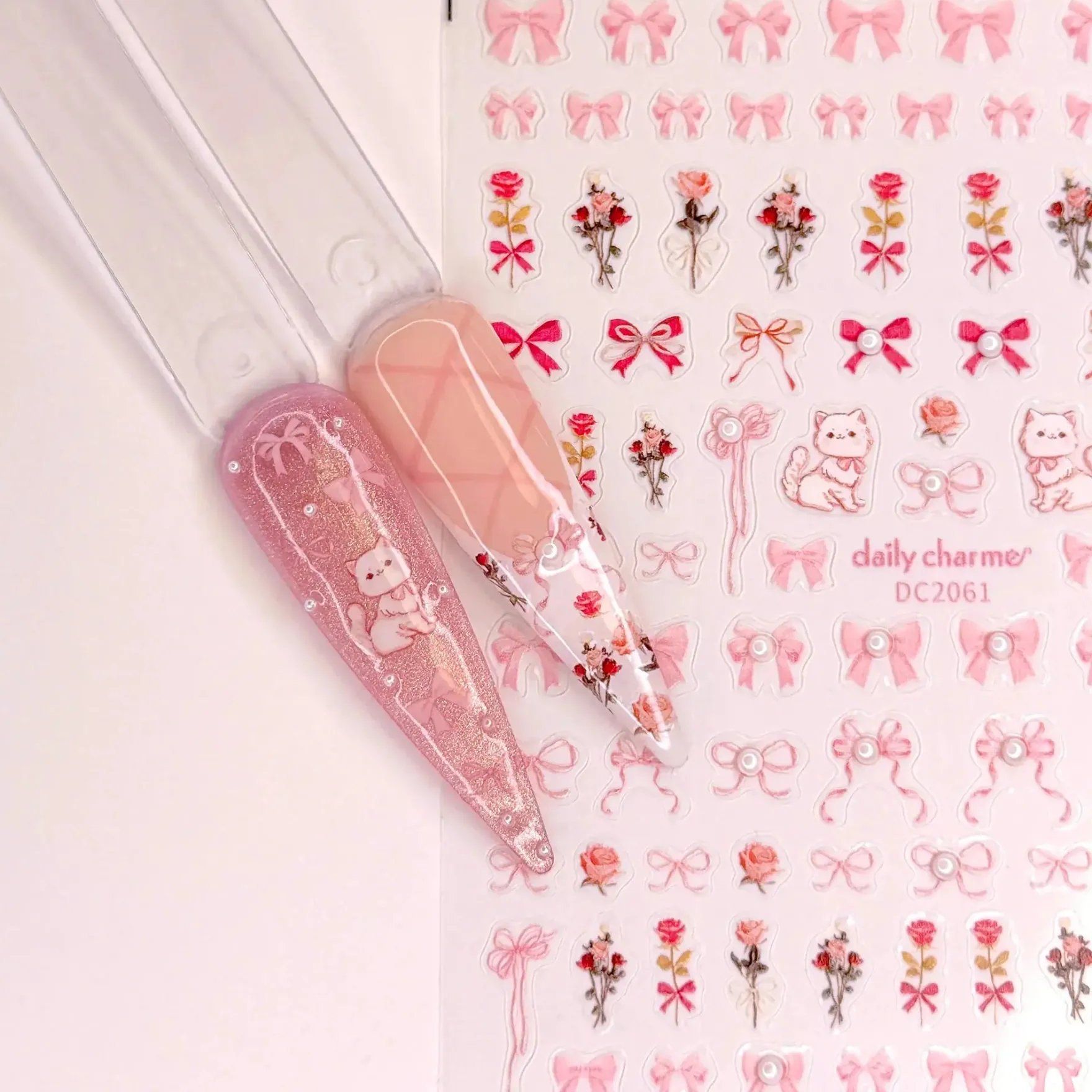 Bejeweled Nail Art Sticker Coquette Roses