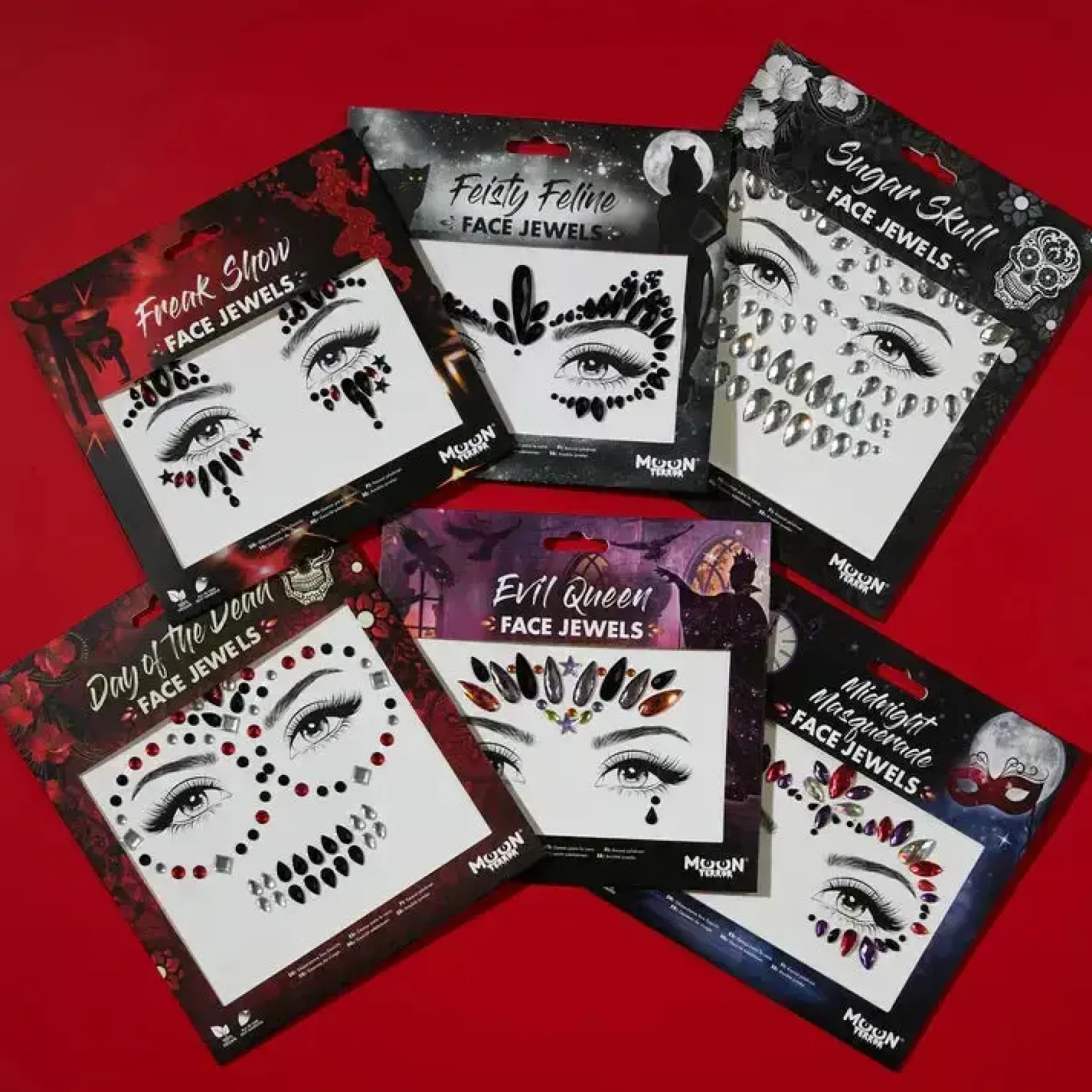 Moon Terror Halloween Face Jewels Day of the Dead