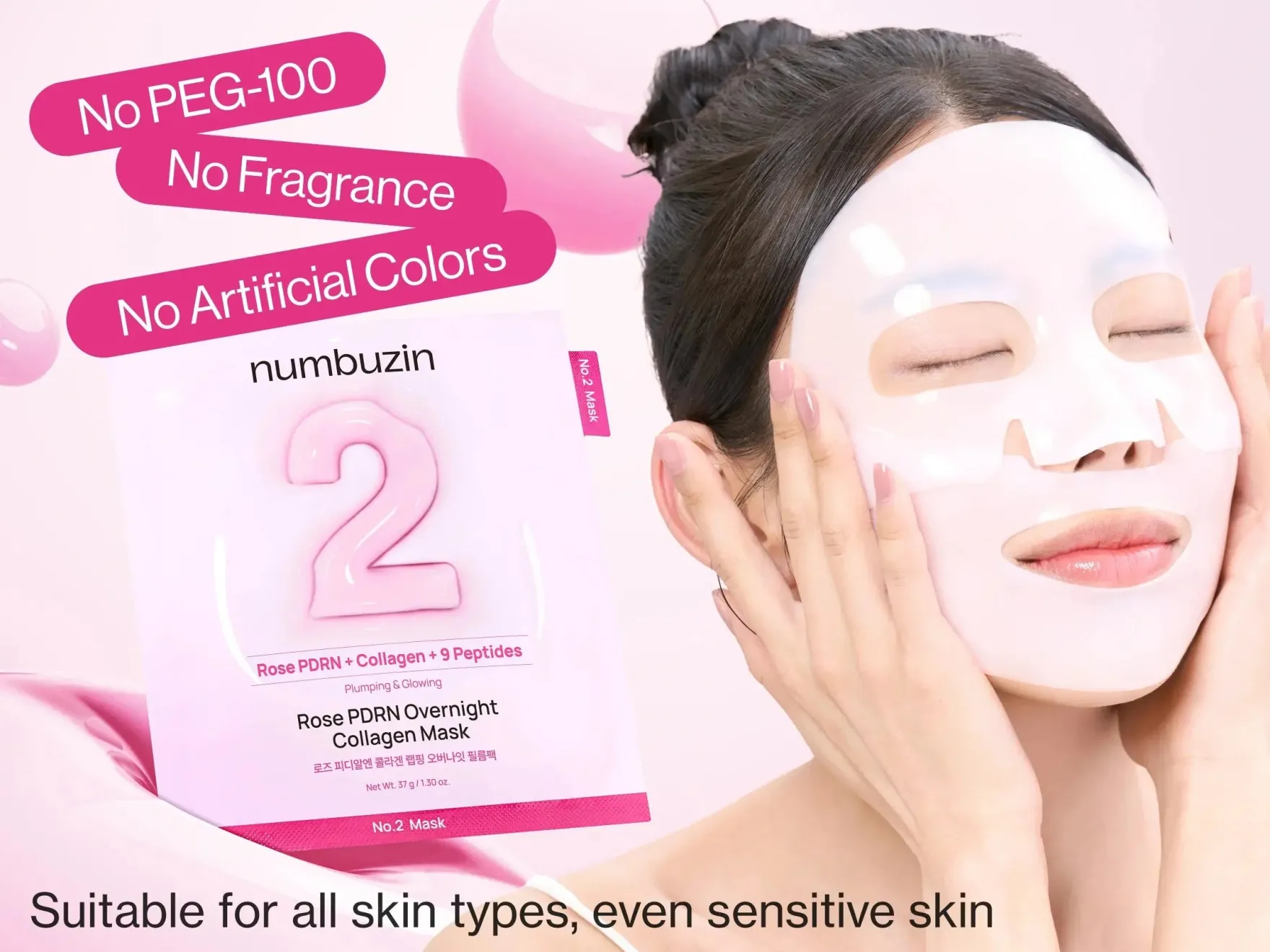 No.2 Rose PDRN Overnight Collagen Mask