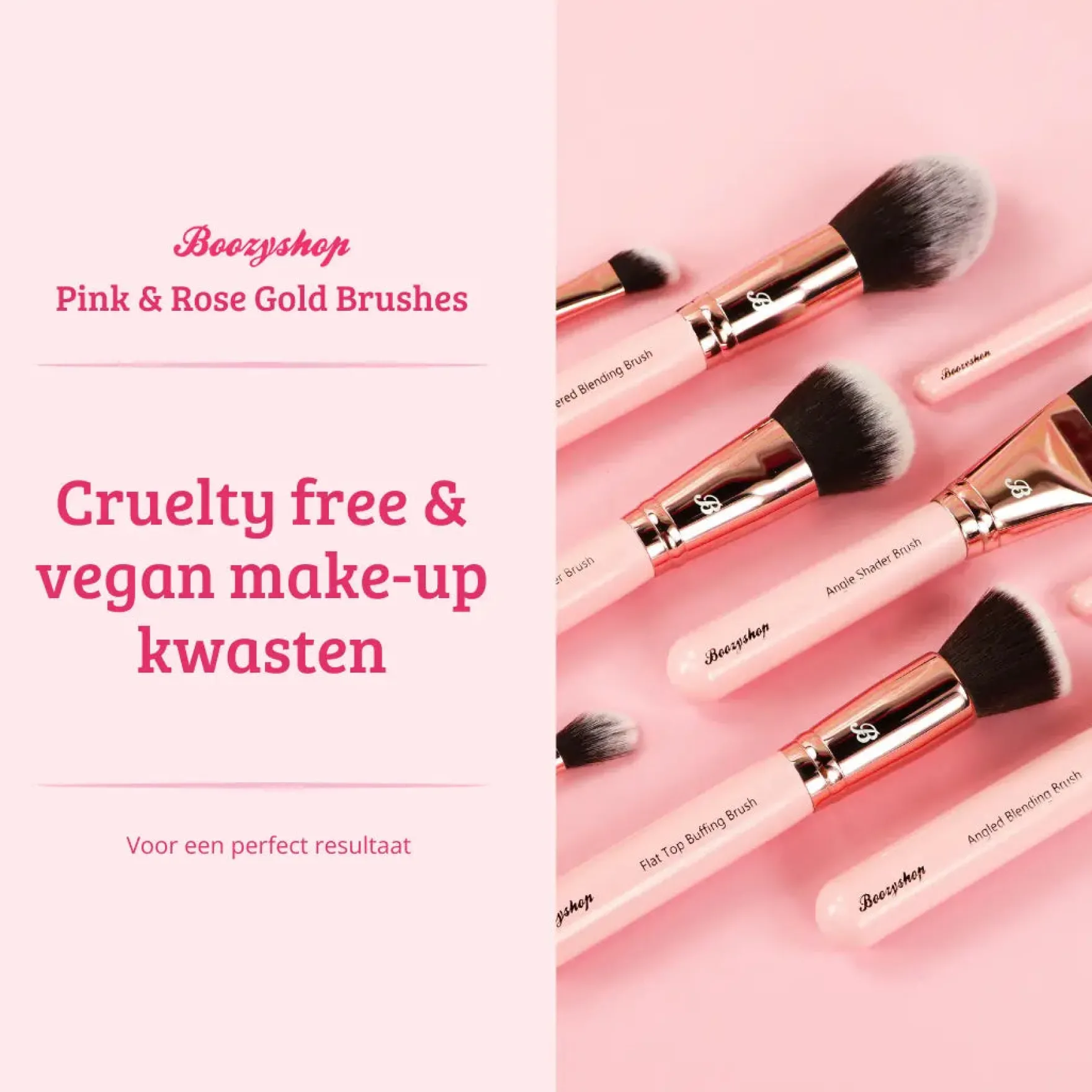 Pink & Rose Gold Tapered Blender Brush
