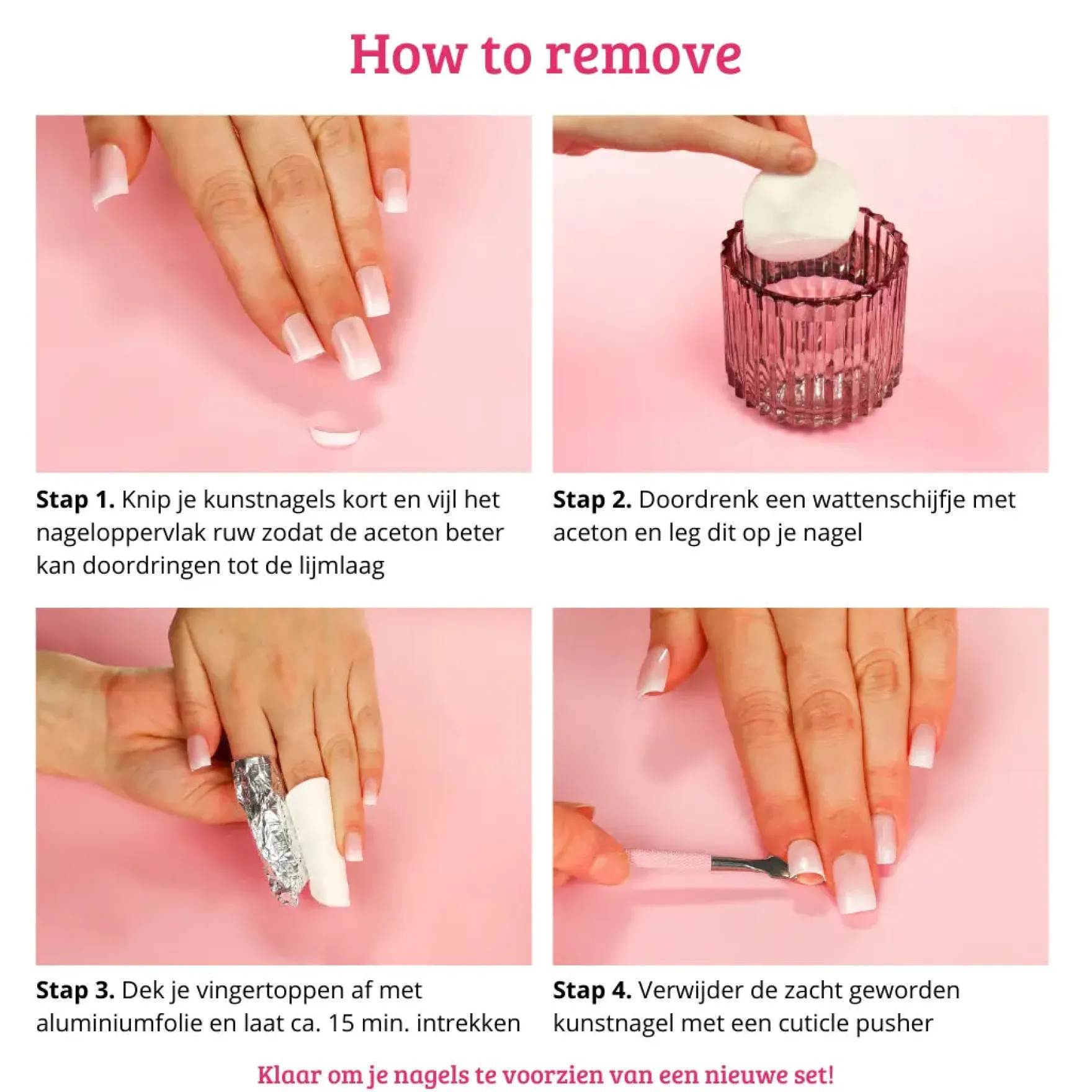 Press On French Nails Black / Pink