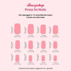 Press On French Nails Black / Pink