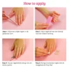 Press On French Nails Blue Waves