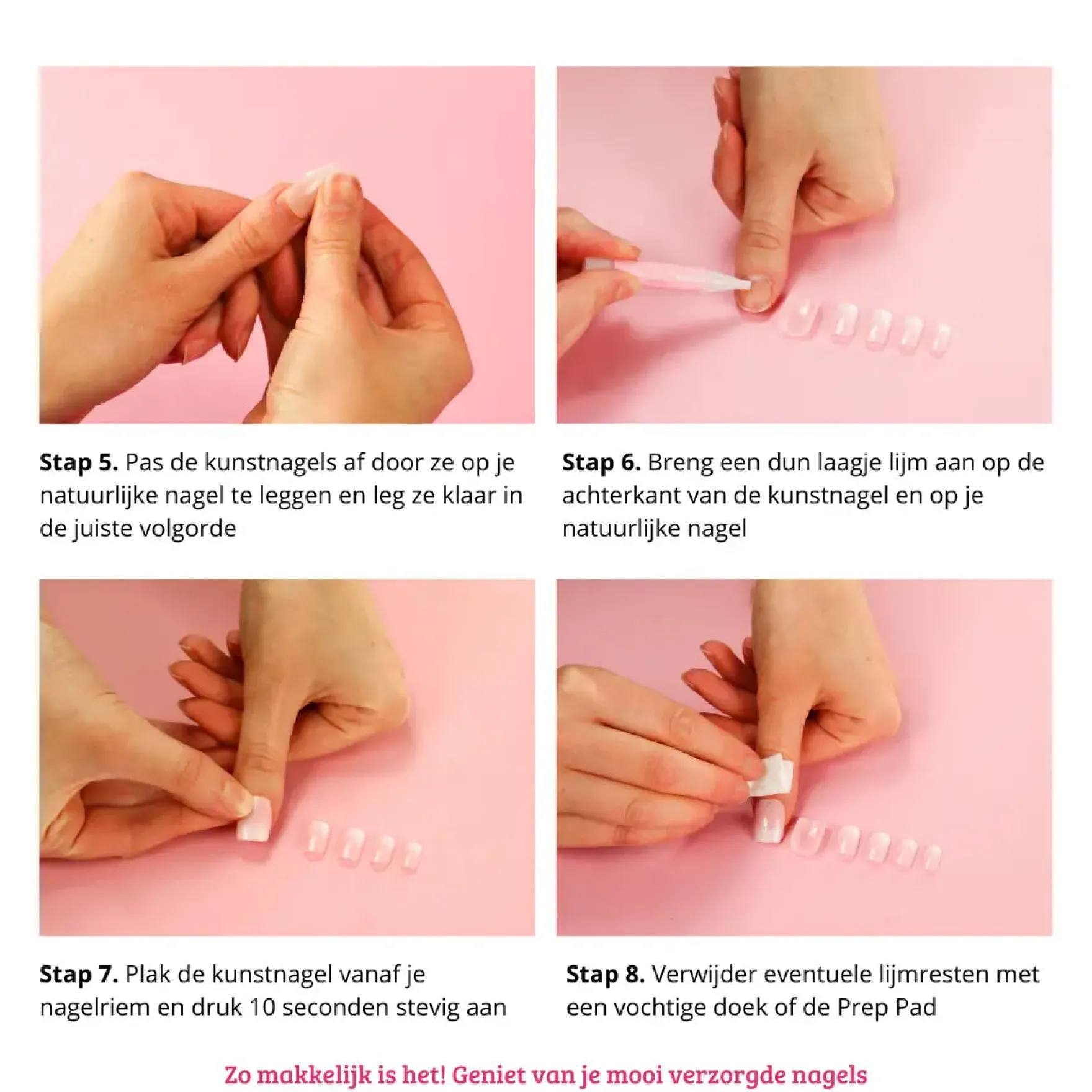 Press On French Nails Ombre Soft Pink