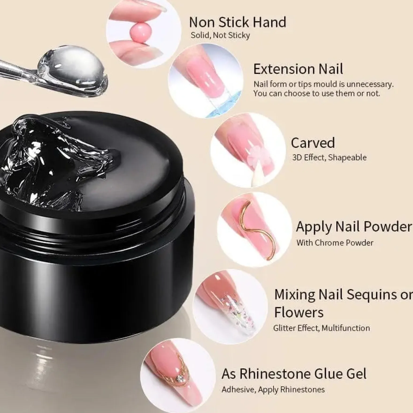 Pure Color & Glitter Non Stick Hand Extension Gel NEG25