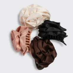 Satin Rosette Flat Cloud Clip Terracotta