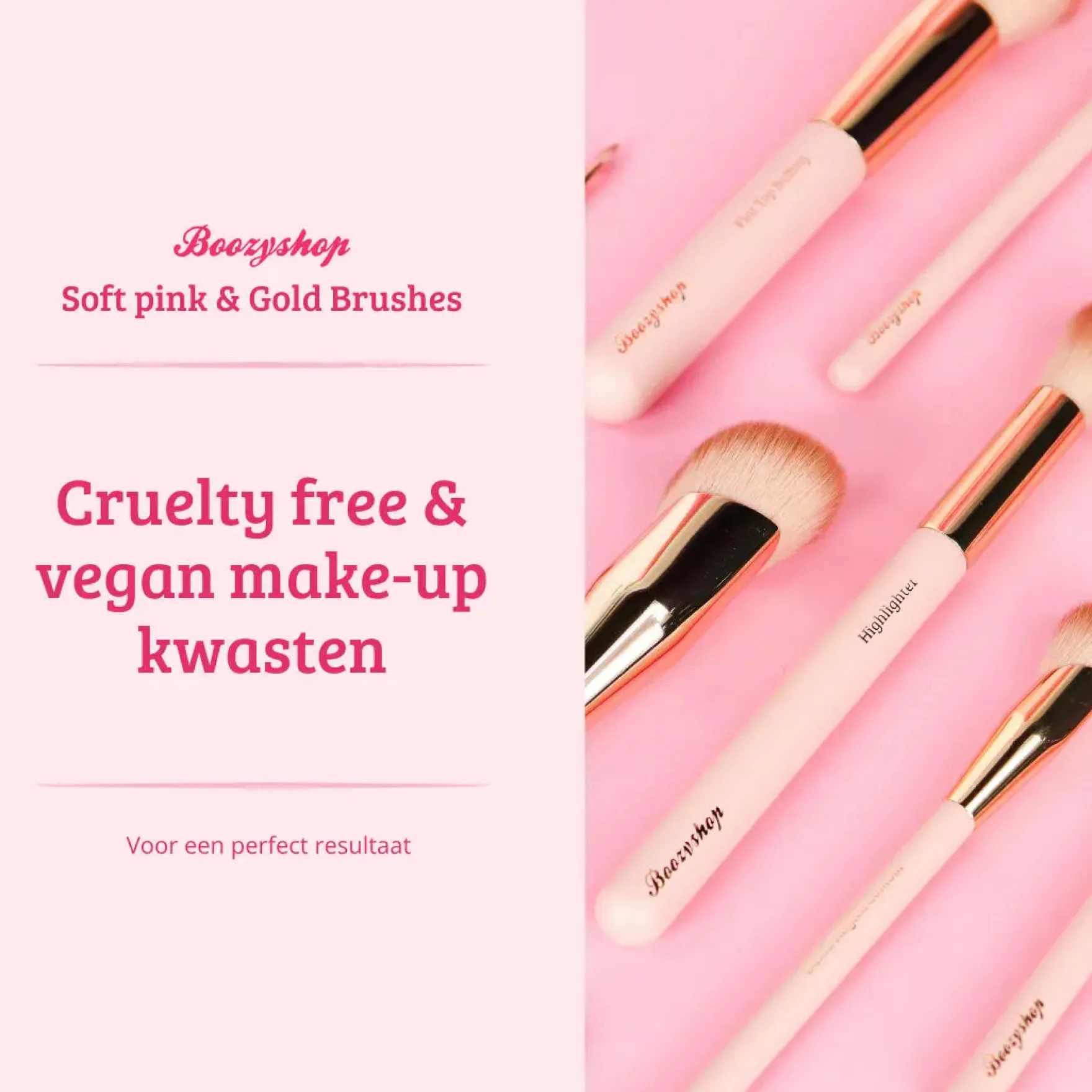 Soft Pink & Gold Brow Sculpting Duo Brush